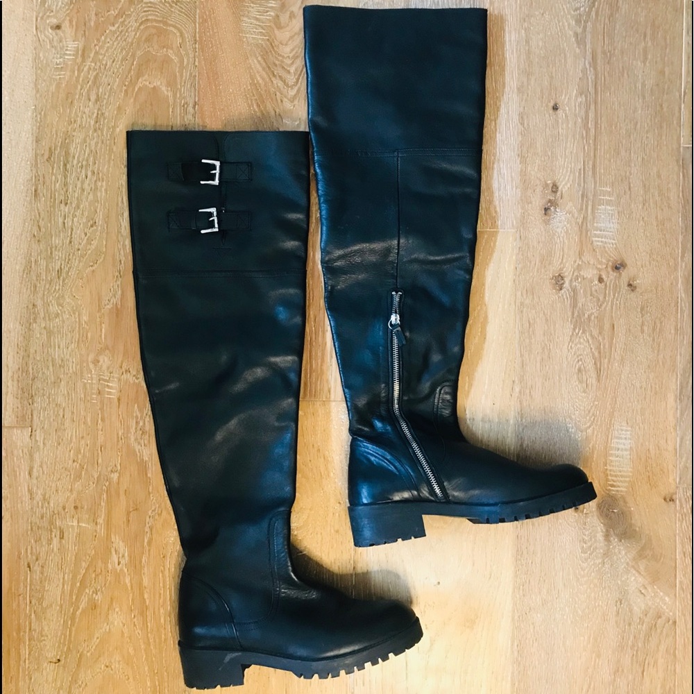 ZARA over the knee Leather Boots